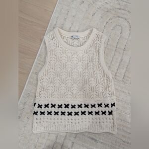 Zara Cream Knit Sleeveless Top